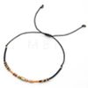 Glass Seed Bead & Brass Beads Braided Bead Bracelets DN7450-9-1