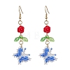 Glass Seed Beads Butterfly Dangle Earrings EJEW-MZ00347-02-2