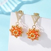 Valentine's Day Flower Natural & Dyed Malaysia Jade Dangle Stud Earrings EJEW-MZ00716-01-1