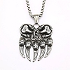 Retro 304 Stainless Steel Viking Bear Paw Pendant Necklaces FS-WGBA6D4-01-5