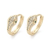 Brass Clear Cubic Zirconia Hoop Earrings EJEW-Q014-20G-3