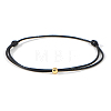 Brass Round Ball Polyester Cord Braided Bracelets QR8302-4-2