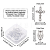 Rosary Cross and Center Sets for Rosary Bead Necklace Making TIBEP-TA0002-14AS-15