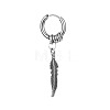 304 Stainless Steel Feather Hoop Earrings FS-WG60A23-02-1