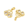 Brass Micro Pave Clear Cubic Zirconia Pendants CU-CBABDE1-12G-2