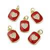 Real 18K Gold Plated Brass Micro Pave Clear Cubic Zirconia Pendants KK-E068-VB446-2-3