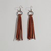 Alloy with Imitation Leather Ring Tassel Dangle Earrings FS-WG150DE-02-2