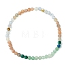 4mm Faceted Natural Mixed Gemstone Round Beaded Stretch Bracelets for Women BJEW-JB10735-3