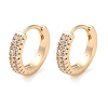 Brass Micro Pave Clear Cubic Zirconia Hoop Earrings EJEW-S234-01G-1