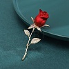 Rose Alloy Enamel Brooches DJ-PW-WG7E3FB-01-7