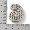 Rack Plating Brass Micro Pave Clear Cubic Zirconia Pendants ZIRC-U002-P-G-3