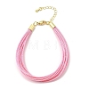 Polyester Metallic Braided Multi-strand Cord Bracelet for Bracelet Making BJEW-H642-02G-13-4