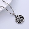 Vintage Round Star Hip Hop Street Punk Titanium Steel Pendant Necklace Jewelry DB2140-2