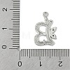 Brass Crystal Rhinestone Letter Links Connector Charms KK-S395-06P-B-3