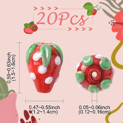 20Pcs Handmade Lampwork Bumpy Beads LAMP-YW0001-81-1