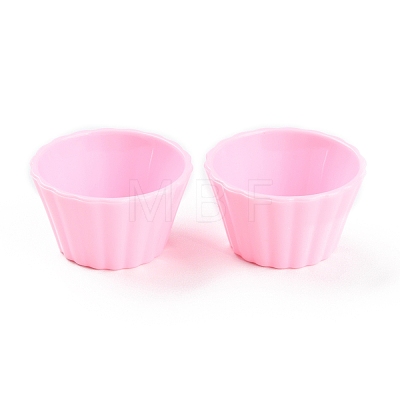 Mini Plastic Simulated Egg Tart Cup DJEW-C005-02C-1