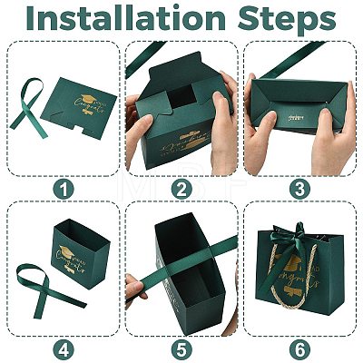 Gold Stamping Graduation Cap Paper Gift Bags CARB-FZC0001-01C-1