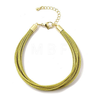 Polyester Metallic Braided Multi-strand Cord Bracelet for Bracelet Making BJEW-H642-02G-07-1