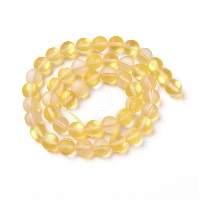 Synthetic Moonstone Beads Strands G-F142-6mm-10-1