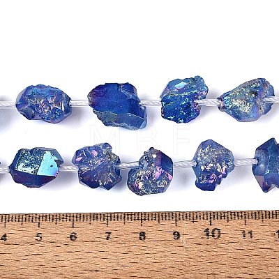 Dyed Electroplate Raw Rough Natural Amethyst Beads Strands G-Q610-05A-1