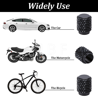 8Pcs Rubber Rhinestone Tire Valve Stem Caps FIND-GF0009-36A-1