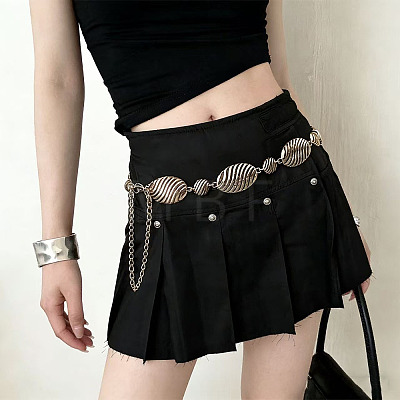 Alloy Twisted Oval Cutout Waist Chains WG99287-02-1