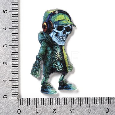 Halloween Theme Opaque Printed Acrylic Pendants SACR-Z006-09B-1