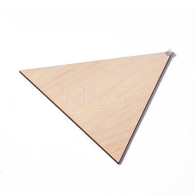 Triangle Rustic Boho Wooden Wall-Mounted Decorations AJEW-L091-B04-1