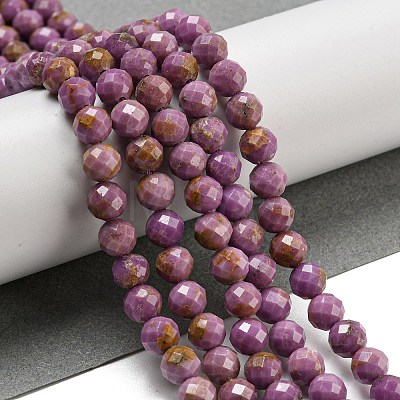 Natural Lepidolite/Purple Mica Stone Beads Strands G-NH0011-A01-04-1