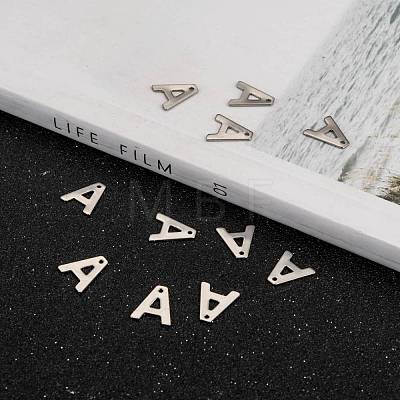 Tarnish Resistant 304 Stainless Steel Letter Charms STAS-O072-A-1