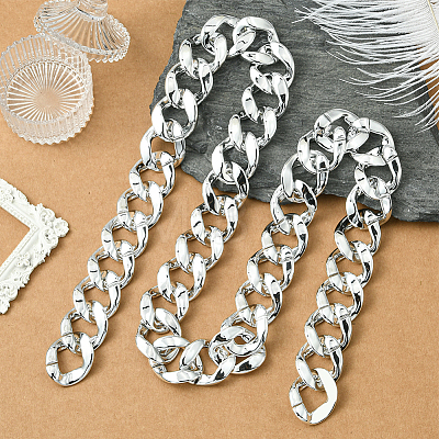 1Pc Acrylic Cuban Link Chain Necklaces for Men NJEW-SP0001-09B-S-1