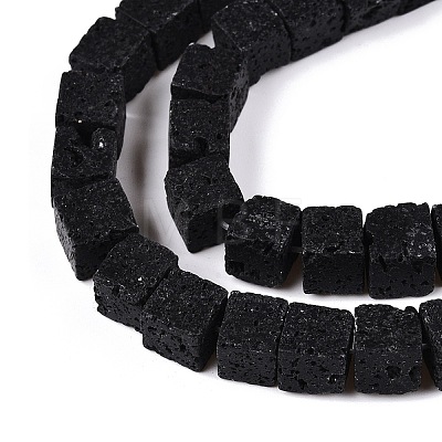 Natural Lava Rock Beads Strands G-T139-8x8-34A-1