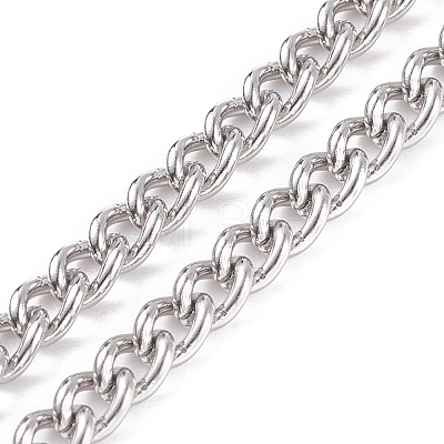 304 Stainless Steel Curb Chains Necklace for Men Women NJEW-JN03846-03-1