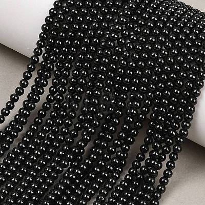 Natural Black Spinel Round Bead Strands X-G-A130-2mm-32A-1