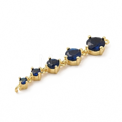 Rack Plating Brass Pave Cubic Zirconia Connector Charms KK-G458-02G-04-1