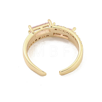 Brass Micro Pave Cubic Zirconia Cuff Rings RJEW-I103-068G-1