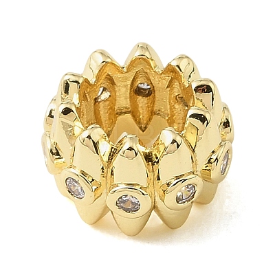 Brass Micro Pave Cubic Zirconia Beads CU-CBA389D-01G-05-1