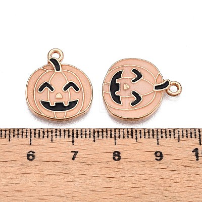 Halloween Theme Rack Plating Luminous Alloy Enamel Pendants ENAM-N056-229G-1