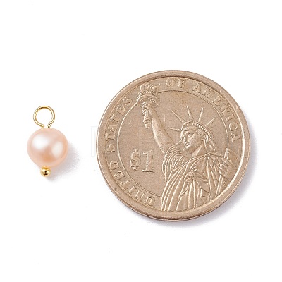 Natural Cultured Freshwater Pearl Charms X-PALLOY-JF01098-02-1
