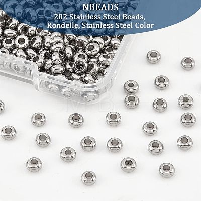  202 Stainless Steel Beads STAS-NB0001-64A-1