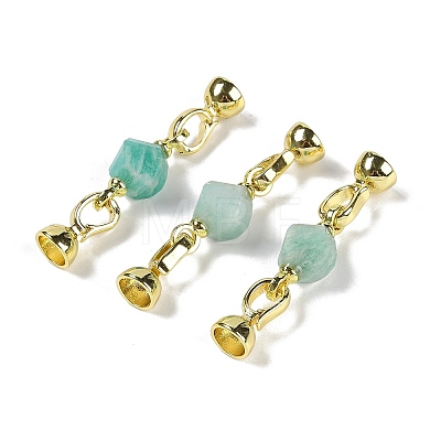 Natural Amazonite with Brass Fold Over Clasps G-G141-02G-05-1