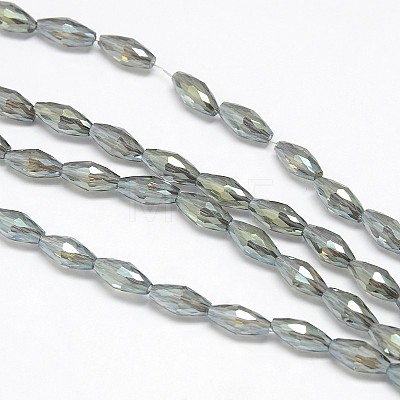 Electroplate Crystal Glass Rice Beads Strands EGLA-F042-A10-1