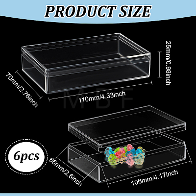 Rectangle Transparent Acrylic Storage Boxes CON-WH0092-50-1