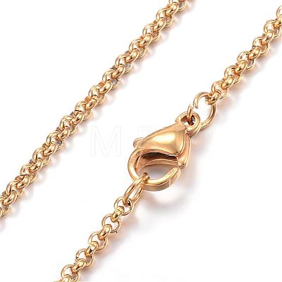 304 Stainless Steel Rolo Chains Necklaces NJEW-G278-02G-1