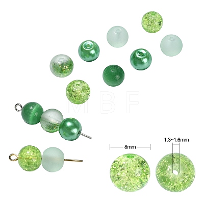 100Pcs Transparent Frosted Glass Beads Strands GLAA-CJ0002-04-1