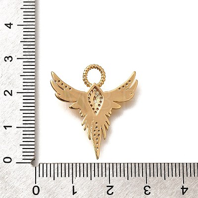 Brass Micro Pave Cubic Zirconia Pendants KK-U055-09G-01-1