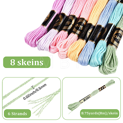 8 Skeins 8 Colors Polyester Sewing Thread OCOR-WH20074-09A-1