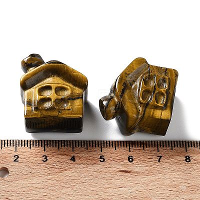 Natural Tiger Eye Carved Healing House Figurines DJEW-P015-01D-1