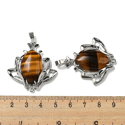 Natural Tiger Eye Pendants G-M434-04P-22-1