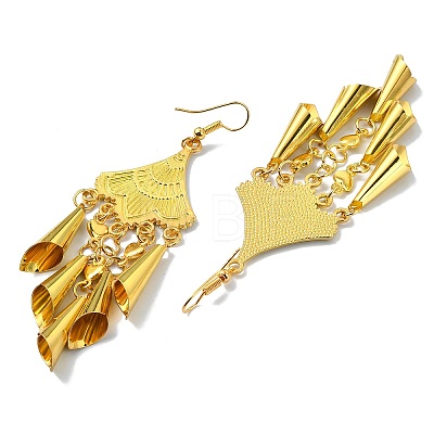 Golden Alloy Chandelier Earrings EJEW-D092-03C-G-1